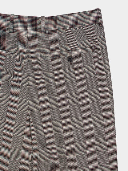 Noir et Marron Prince of Wales Wool Pants