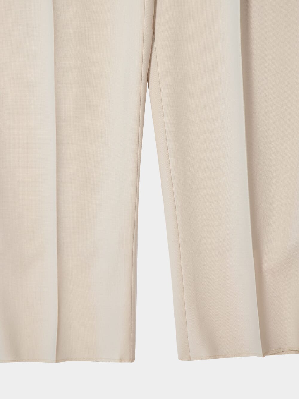 Beige High-Waisted Wool Trousers