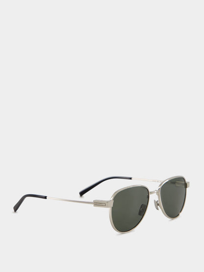 Silver & Grey YSL 722 Metal Sunglasses