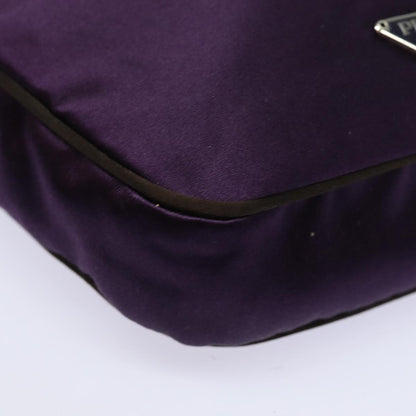 PRADA Hand Bag Satin Purple Auth 82240