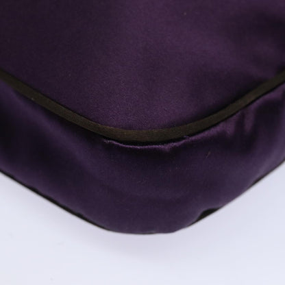 PRADA Hand Bag Satin Purple Auth 82240