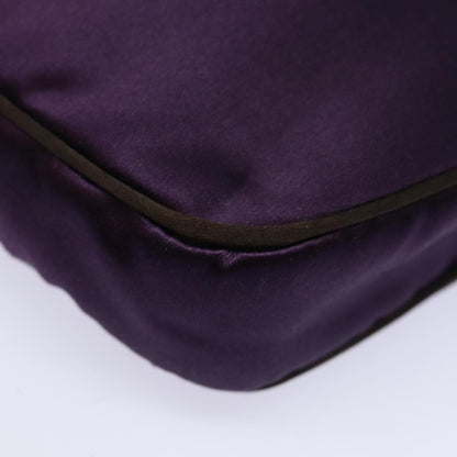 PRADA Hand Bag Satin Purple Auth 82240