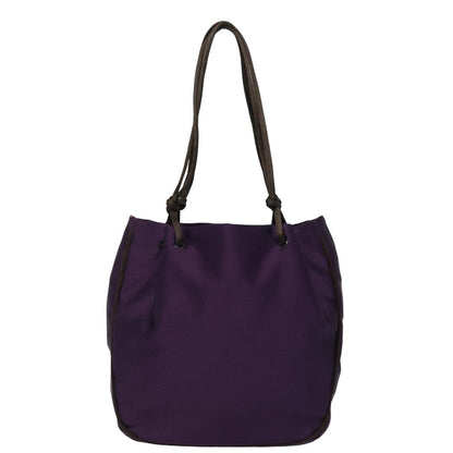 PRADA Hand Bag Satin Purple Auth 82240