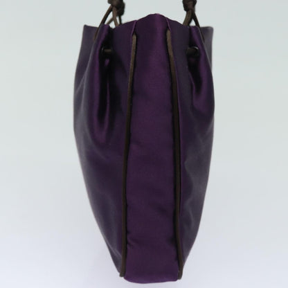 PRADA Hand Bag Satin Purple Auth 82240