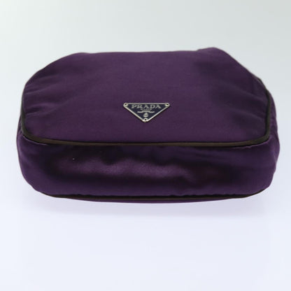 PRADA Hand Bag Satin Purple Auth 82240