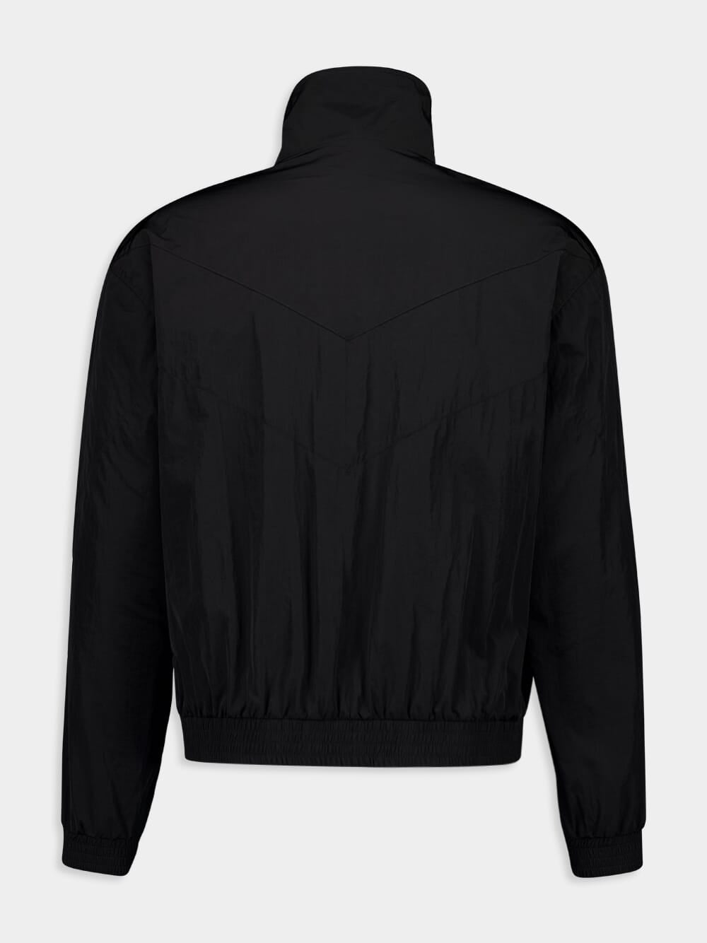 Black Blouson in Crinkled Nylon