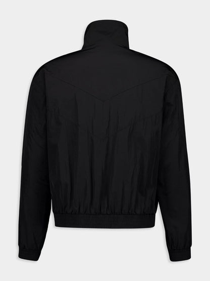 Black Blouson in Crinkled Nylon