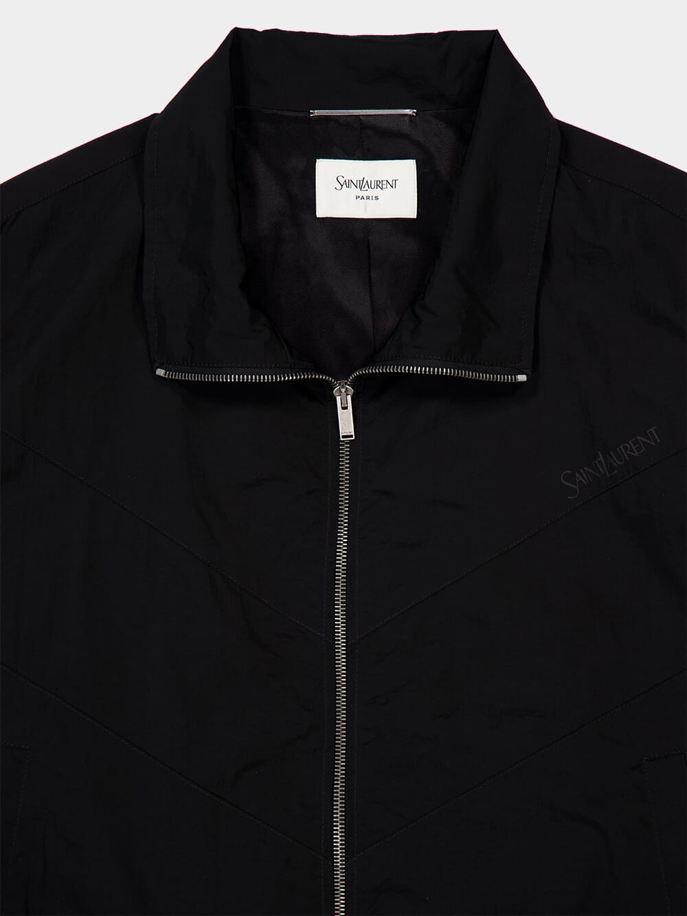 Black Blouson in Crinkled Nylon