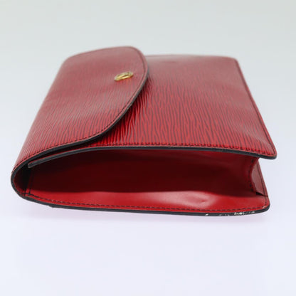 LOUIS VUITTON Epi Montaigne 27 Clutch Bag Red M52657 LV Auth 82375