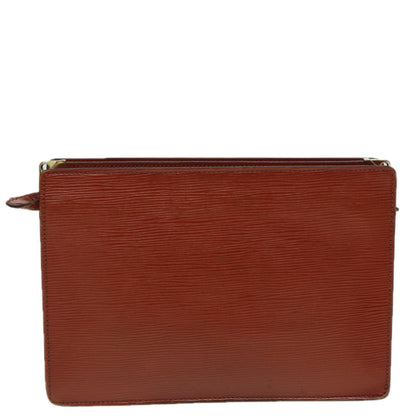 LOUIS VUITTON Epi Angian Clutch Bag Brown M52113 LV Auth 82379