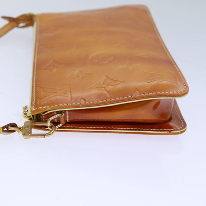 LOUIS VUITTON Vernis Lexington Accessory Pouch Lime Yellow M91058 LV Auth 82389
