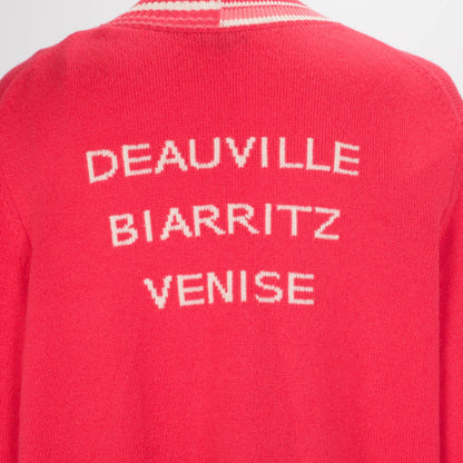 Chanel Pink Cashmere Deauville Biarritz Venise Cardigan FR 50