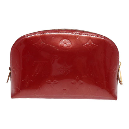 LOUIS VUITTON Monogram Vernis Pochette Cosmetic Pouch Rouge M91496 LV Auth 82459