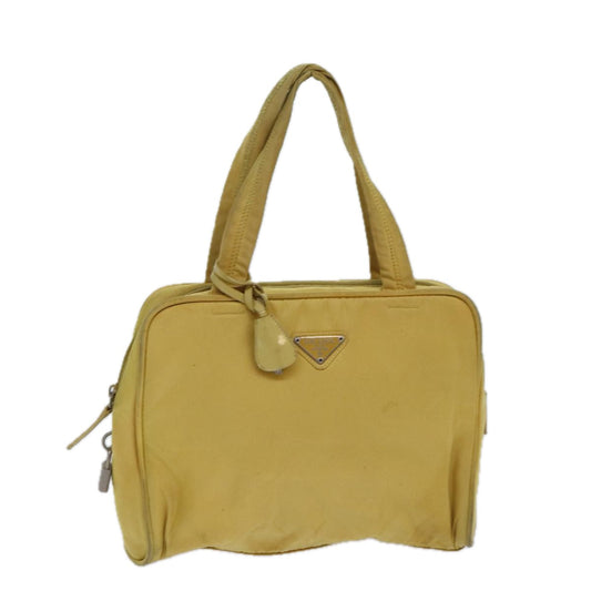 PRADA Hand Bag Nylon Yellow Auth 82566