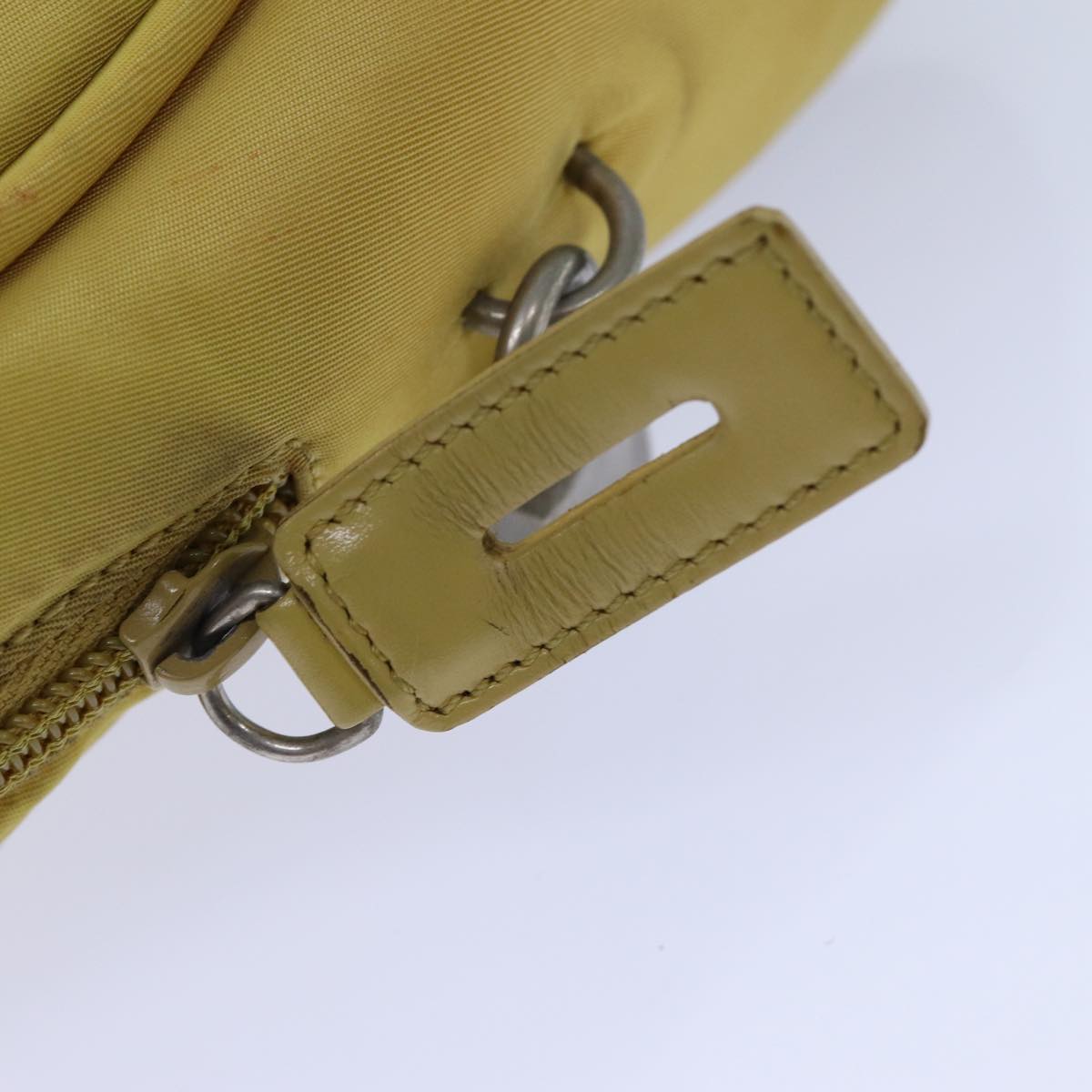 PRADA Hand Bag Nylon Yellow Auth 82566