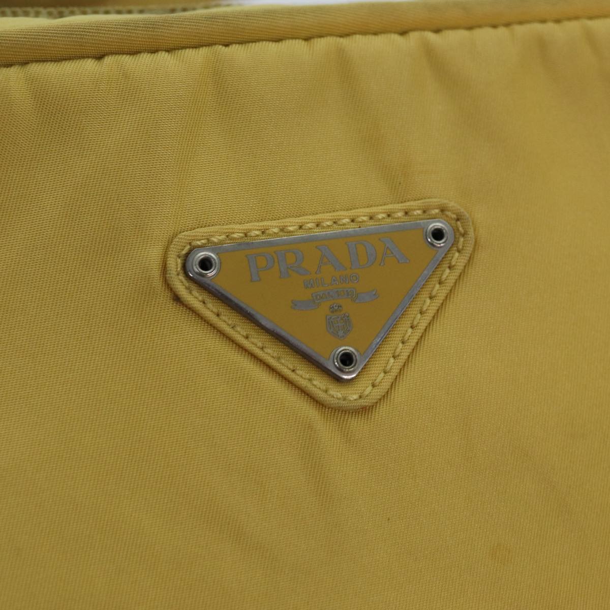 PRADA Hand Bag Nylon Yellow Auth 82566