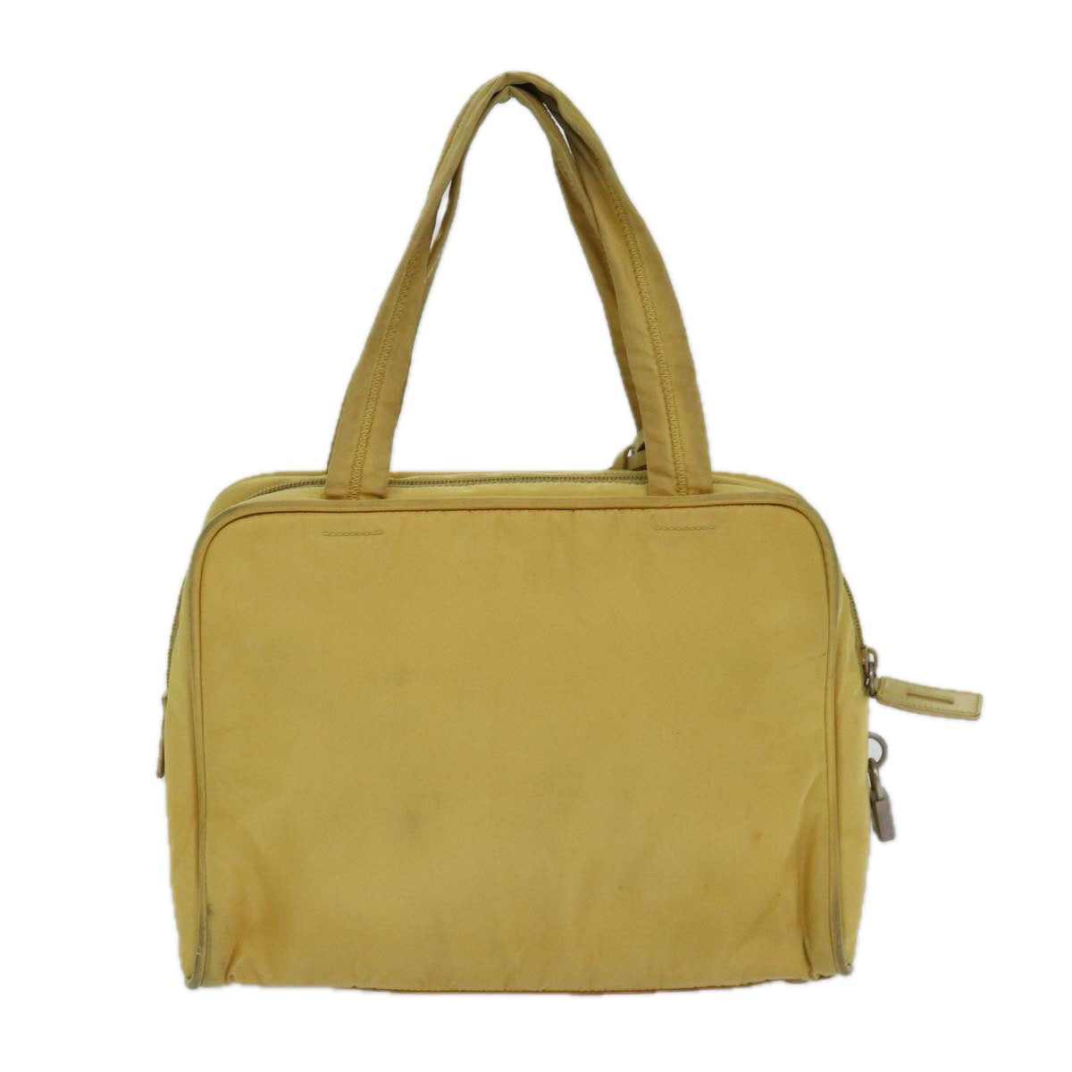 PRADA Hand Bag Nylon Yellow Auth 82566