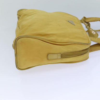 PRADA Hand Bag Nylon Yellow Auth 82566