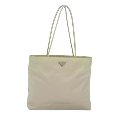 PRADA Tote Bag Nylon White Auth 82568