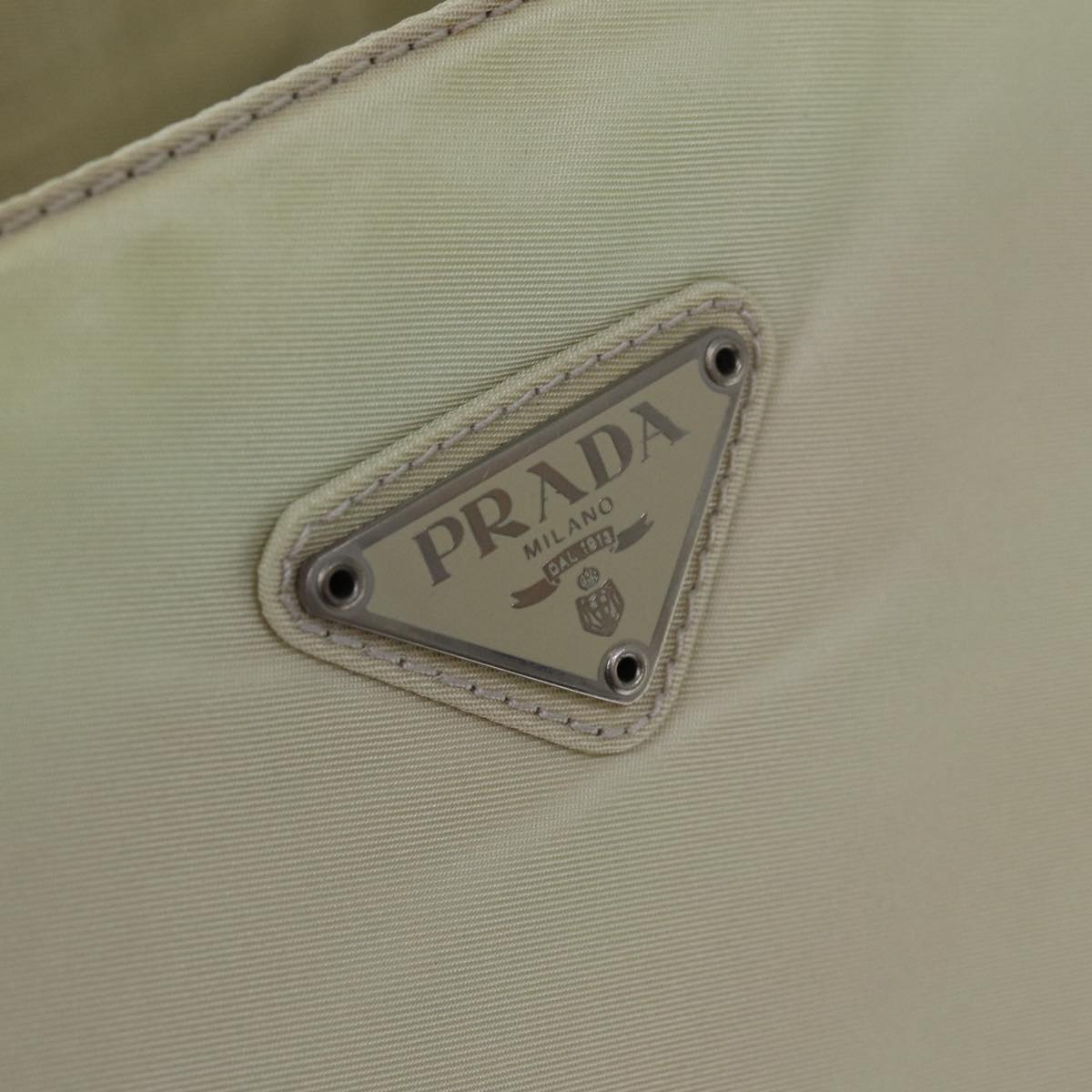 PRADA Tote Bag Nylon White Auth 82568