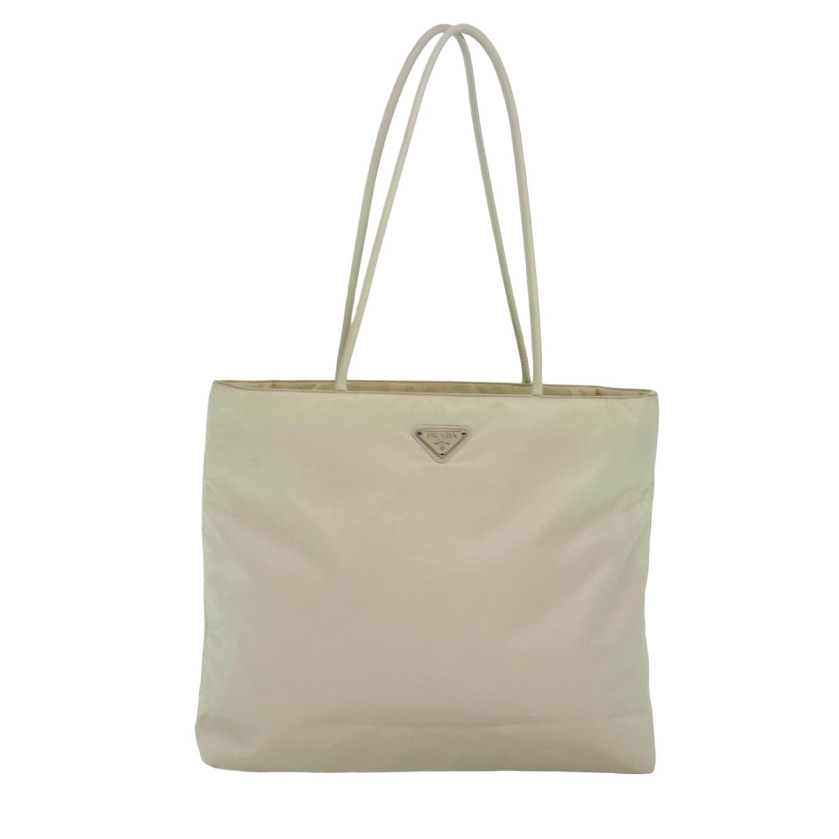 PRADA Tote Bag Nylon White Auth 82568