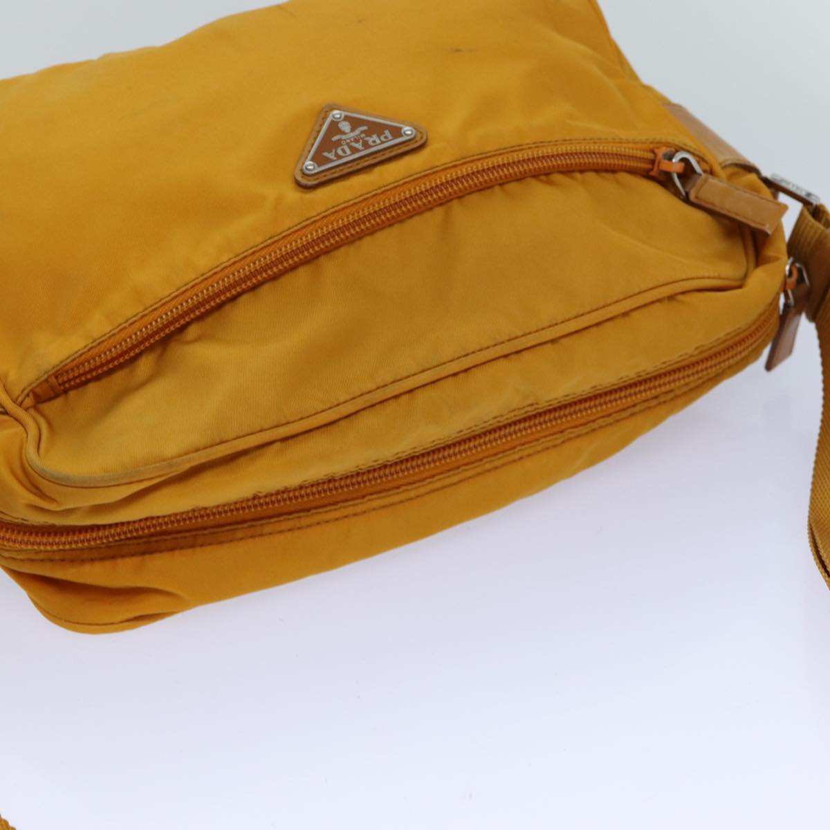 PRADA Shoulder Bag Nylon Orange Auth 82569