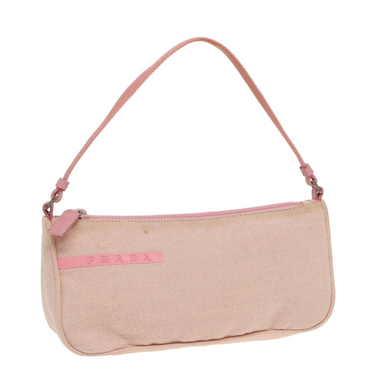 PRADA Sports Accessory Pouch Canvas Pink Auth 82573