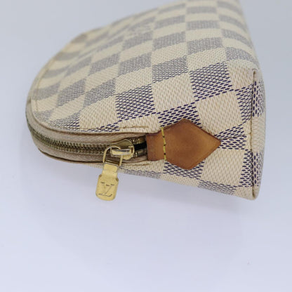 LOUIS VUITTON Damier Azur Pochette Cosmetic PM Pouch N60024 LV Auth 82598
