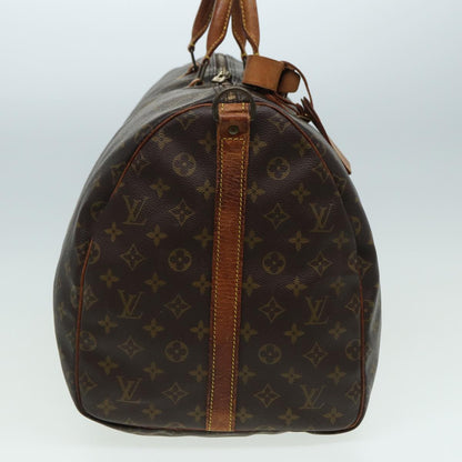 LOUIS VUITTON Monogram Keepall Bandouliere 55 Boston Bag M41414 LV Auth 82643