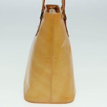 LOUIS VUITTON Monogram Vernis Houston Hand Bag Beige M91004 LV Auth 82767