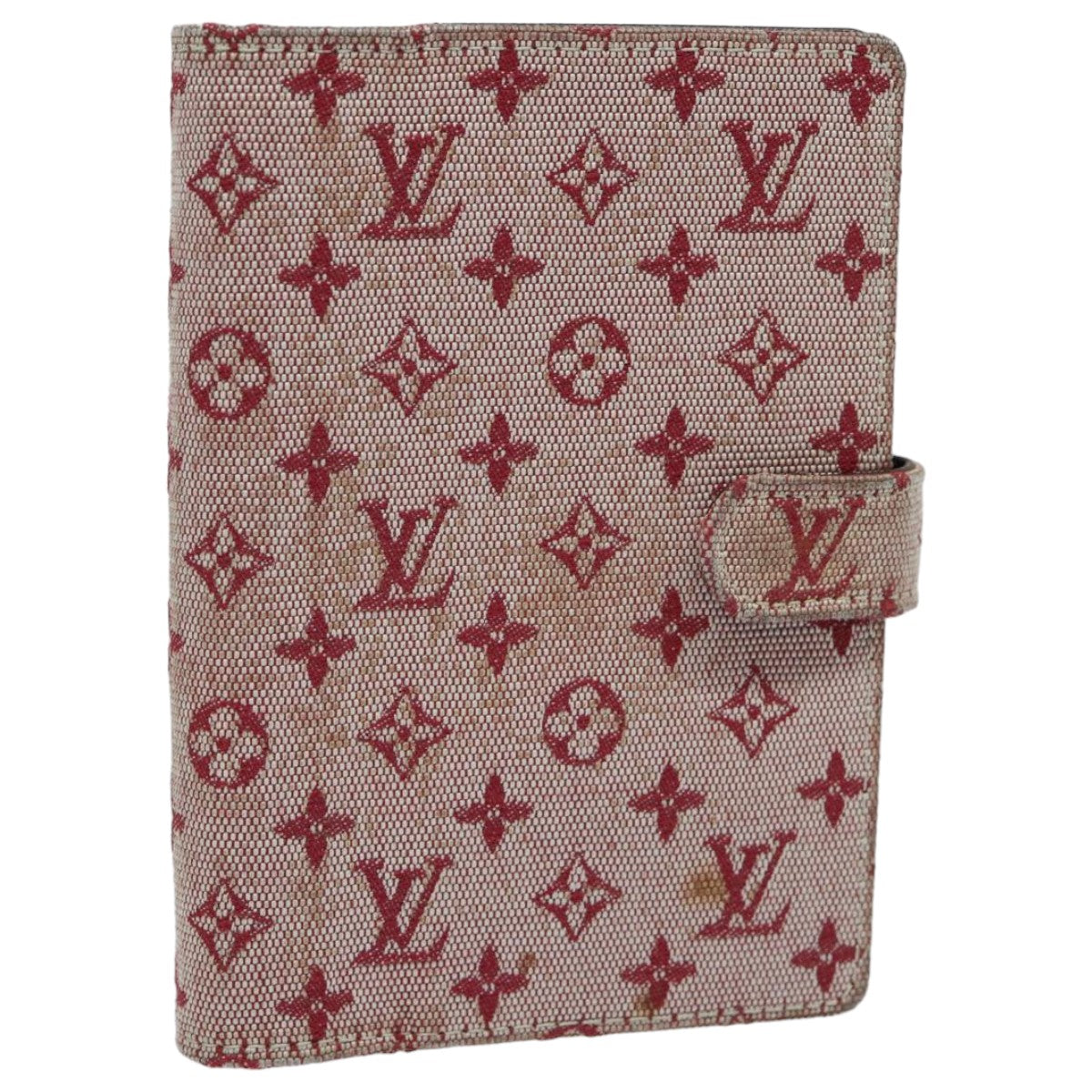 LOUIS VUITTON Monogram Mini Agenda PM Day Planner Cover Red R20912 LV Auth 82855