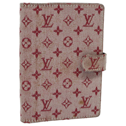 LOUIS VUITTON Monogram Mini Agenda PM Day Planner Cover Red R20912 LV Auth 82855