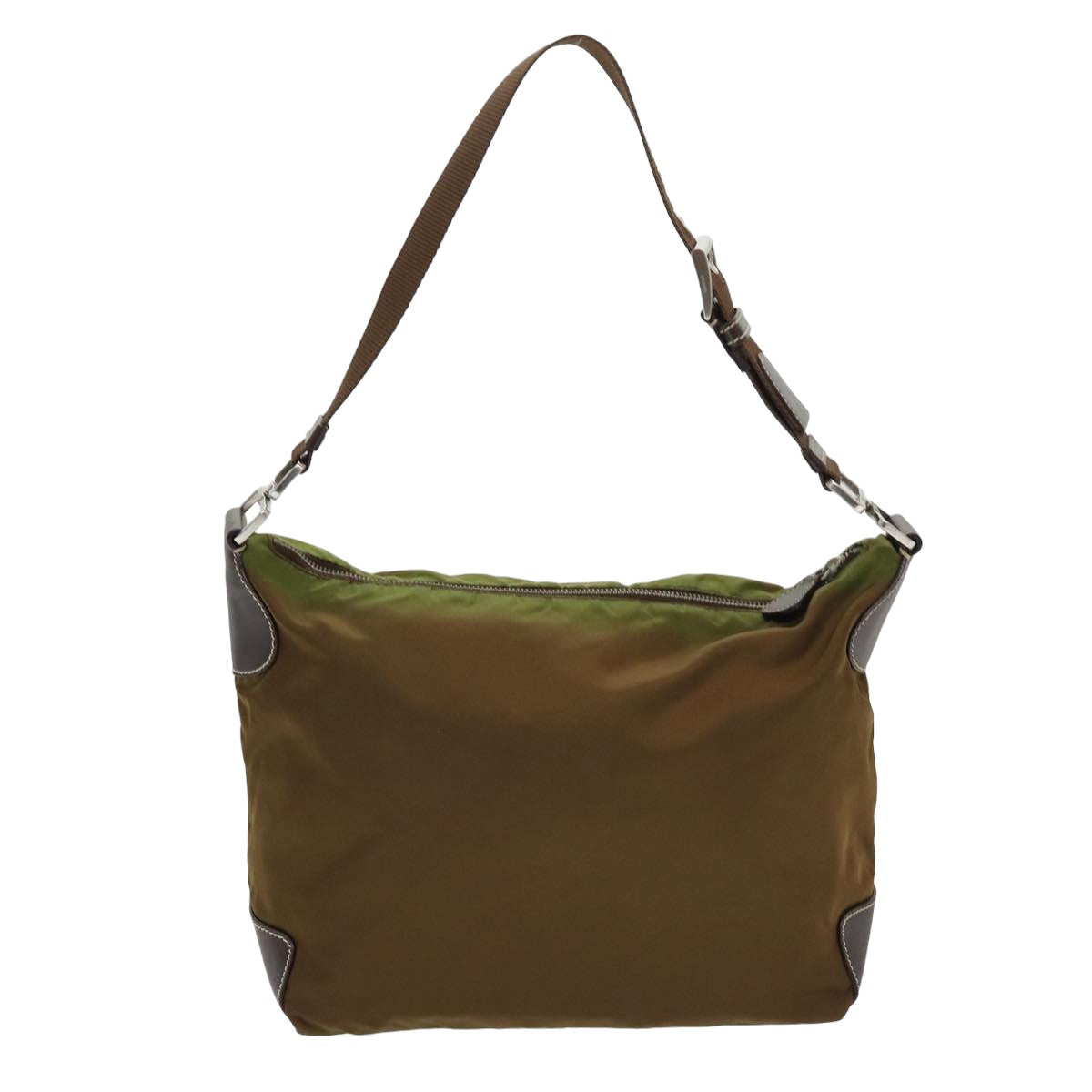 PRADA Shoulder Bag Nylon Khaki Auth 82887