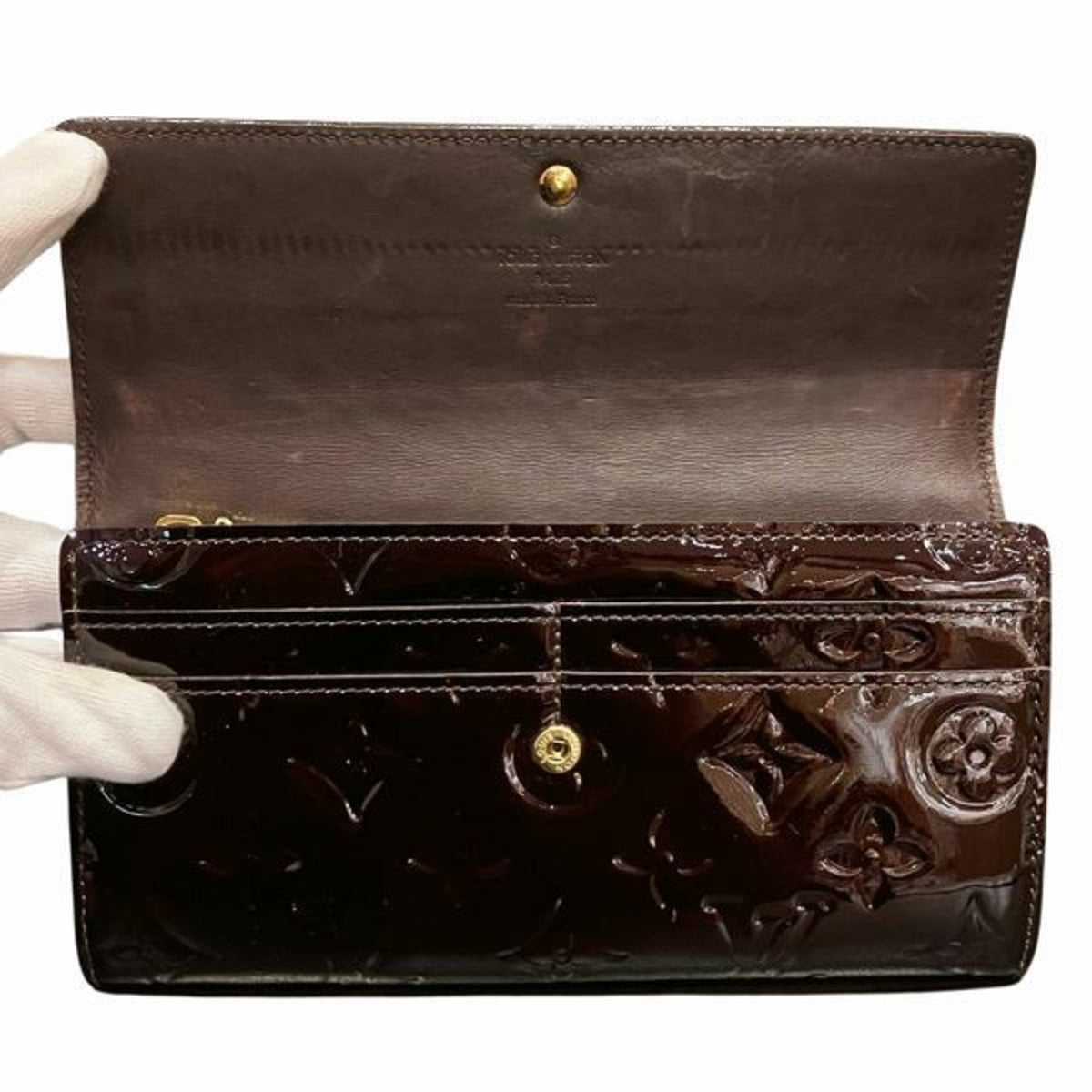Louis Vuitton Monogram Vernis Amarante  Galle Monogram Vernis Long Bill Wallet (Bi-Fold)