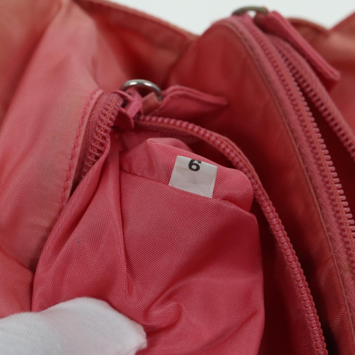 PRADA Hand Bag Nylon Pink Auth 82909