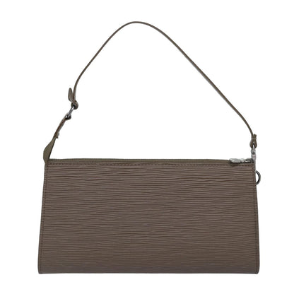 LOUIS VUITTON Epi Pochette Accessoires Pouch Gray Pepper LV Auth 82930A
