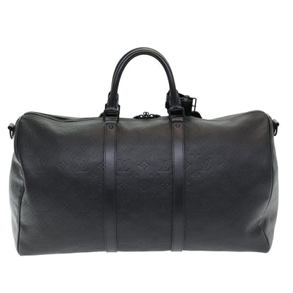 LOUIS VUITTON Shadow Keepall Bandouliere 50 Bag Black M44810 LV Auth 82934SA