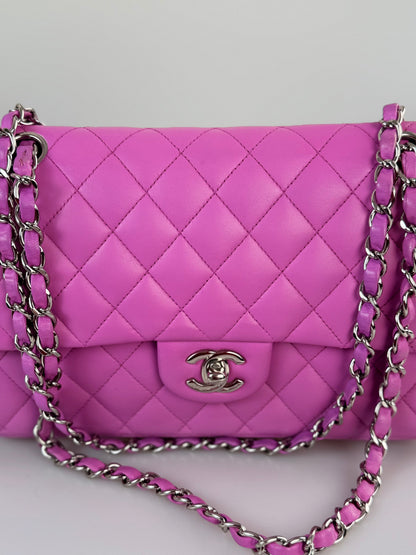 Chanel purple medium timeless flap bag