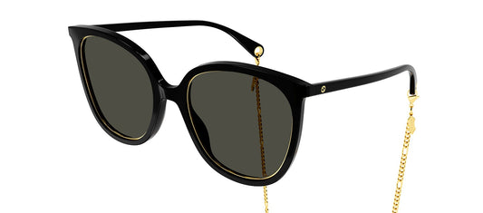 Gucci GG1076S 001 Cat Eye Sunglasses with Chains
