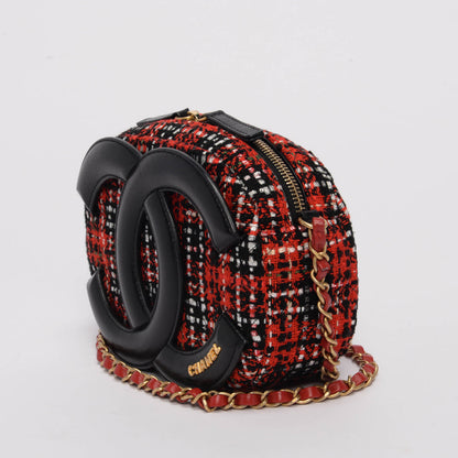 Chanel Red Tweed & Lambskin Coco Midnight Camera Case