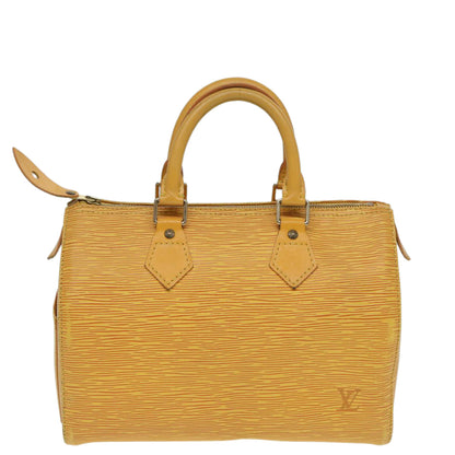 LOUIS VUITTON Epi Speedy 25 Hand Bag Tassili Yellow M43019 LV Auth 83025
