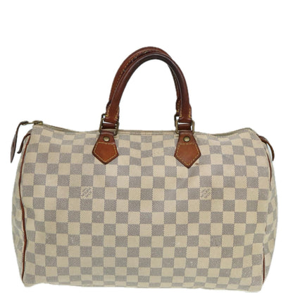 LOUIS VUITTON Damier Azur Speedy 35 Hand Bag N41535 LV Auth 83075