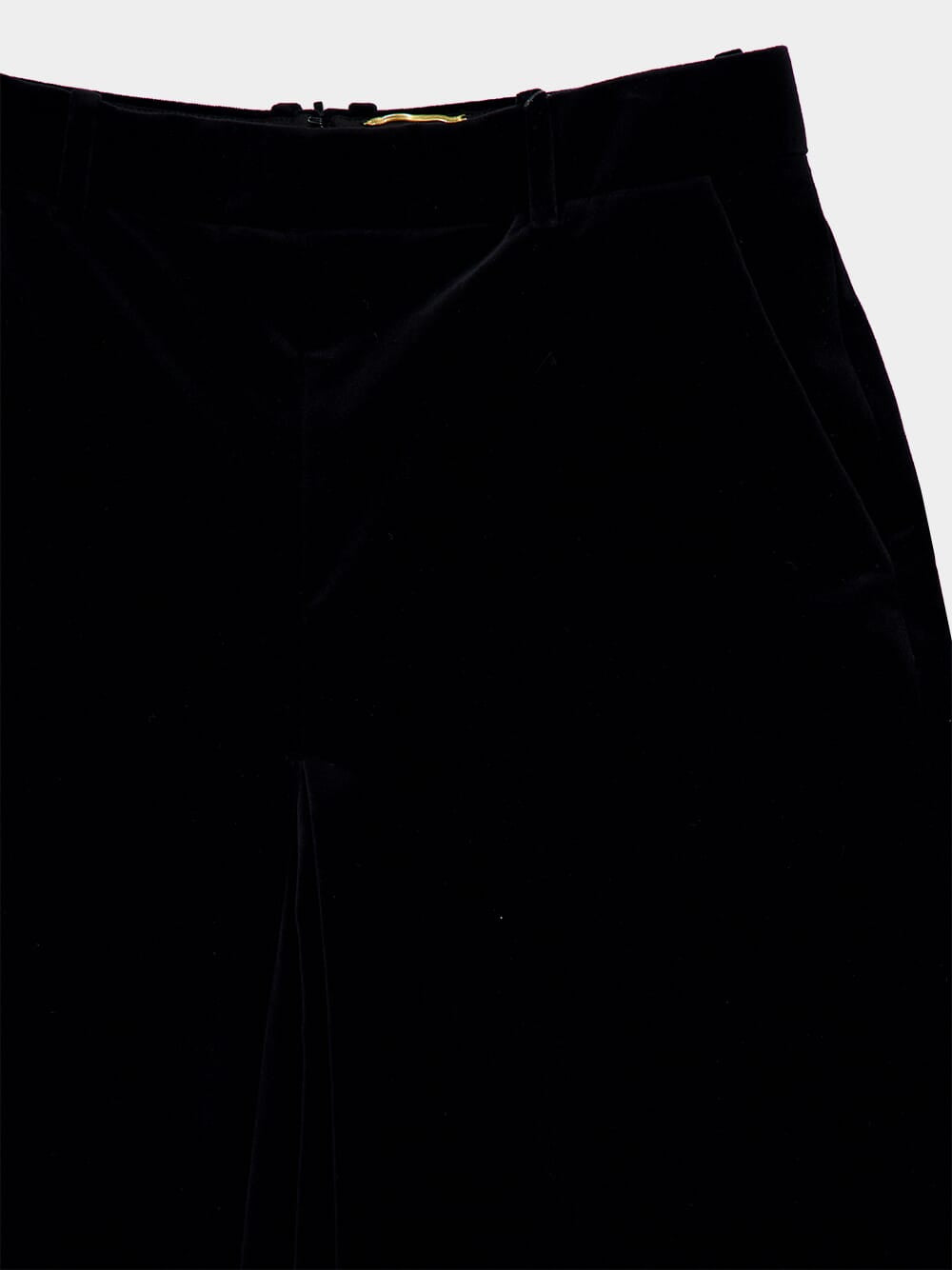 Velours Vintage Cotton Midi Skirt in Black