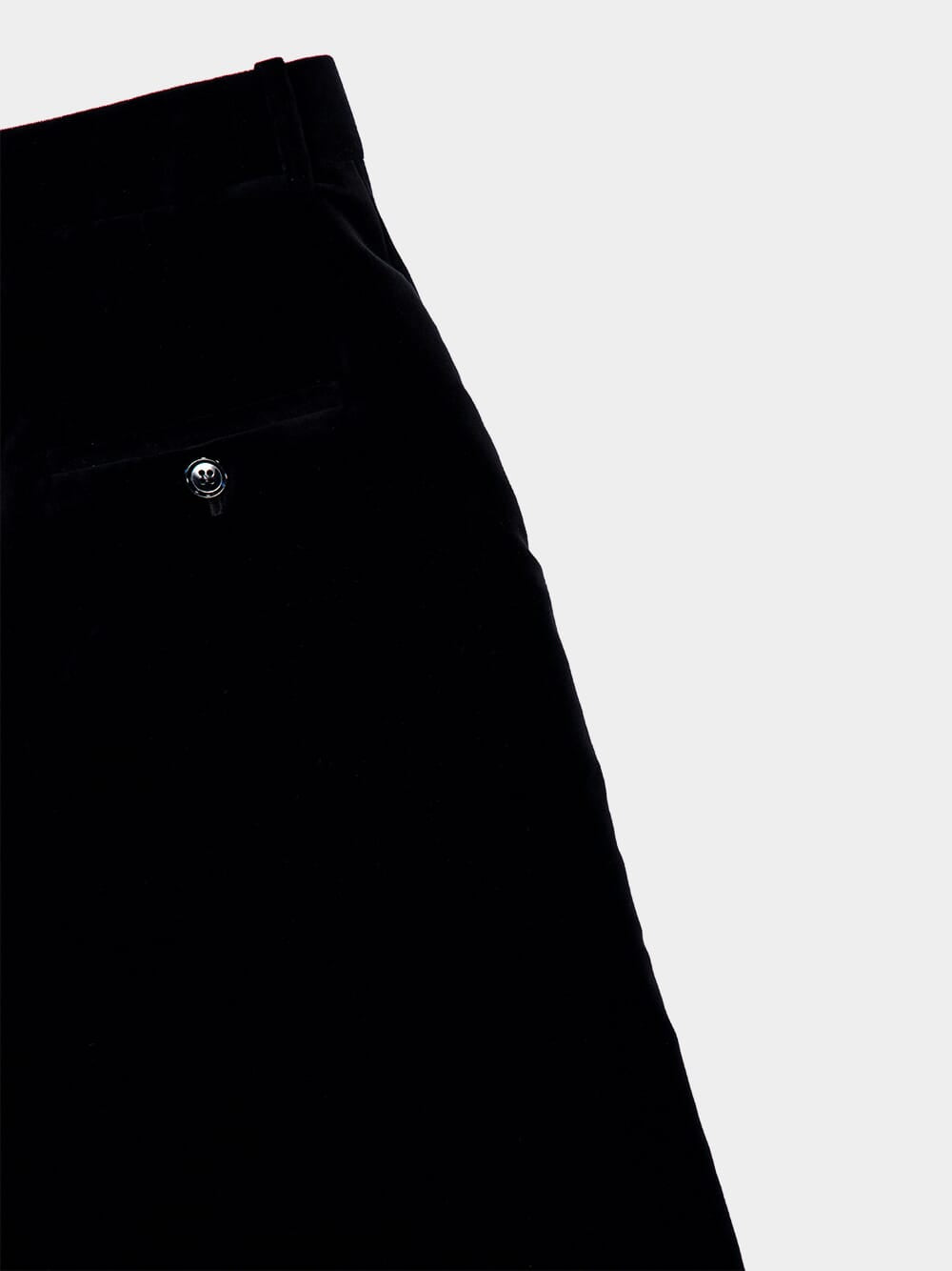 Velours Vintage Cotton Midi Skirt in Black