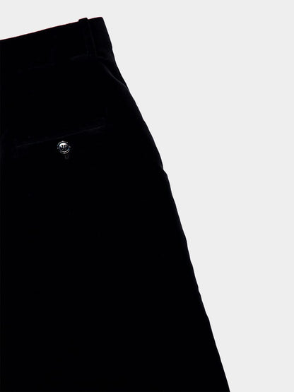 Velours Vintage Cotton Midi Skirt in Black
