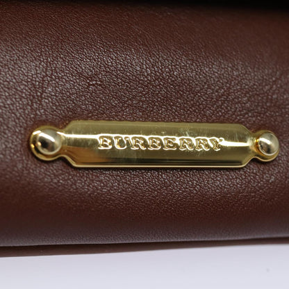 BURBERRY Nova Check Clutch Bag Canvas Leather Brown Auth 83127A