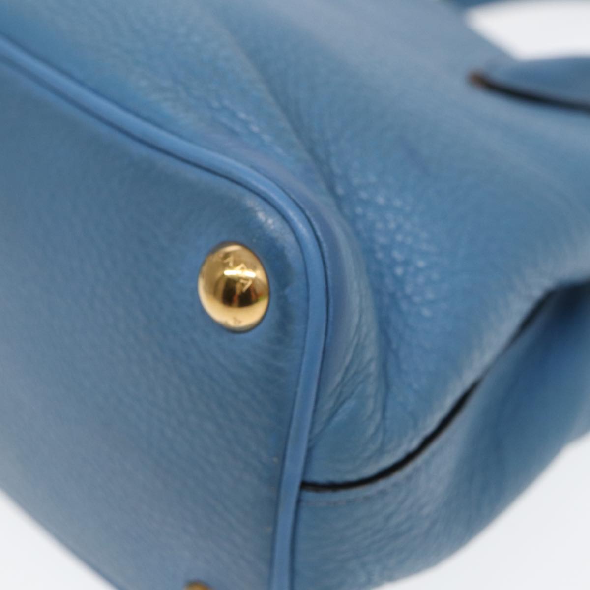 PRADA Hand Bag Leather 2way Light Blue Auth 83160