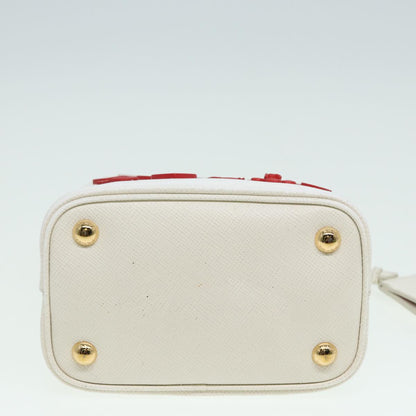 PRADA Hand Bag Nylon Leather 2way White Auth 83161