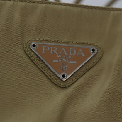 PRADA Tote Bag Nylon Beige Auth 83165