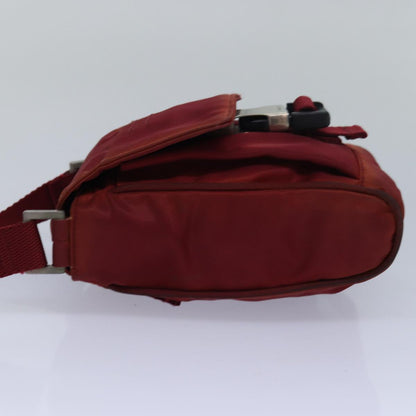 PRADA Shoulder Bag Nylon Red Auth 83166